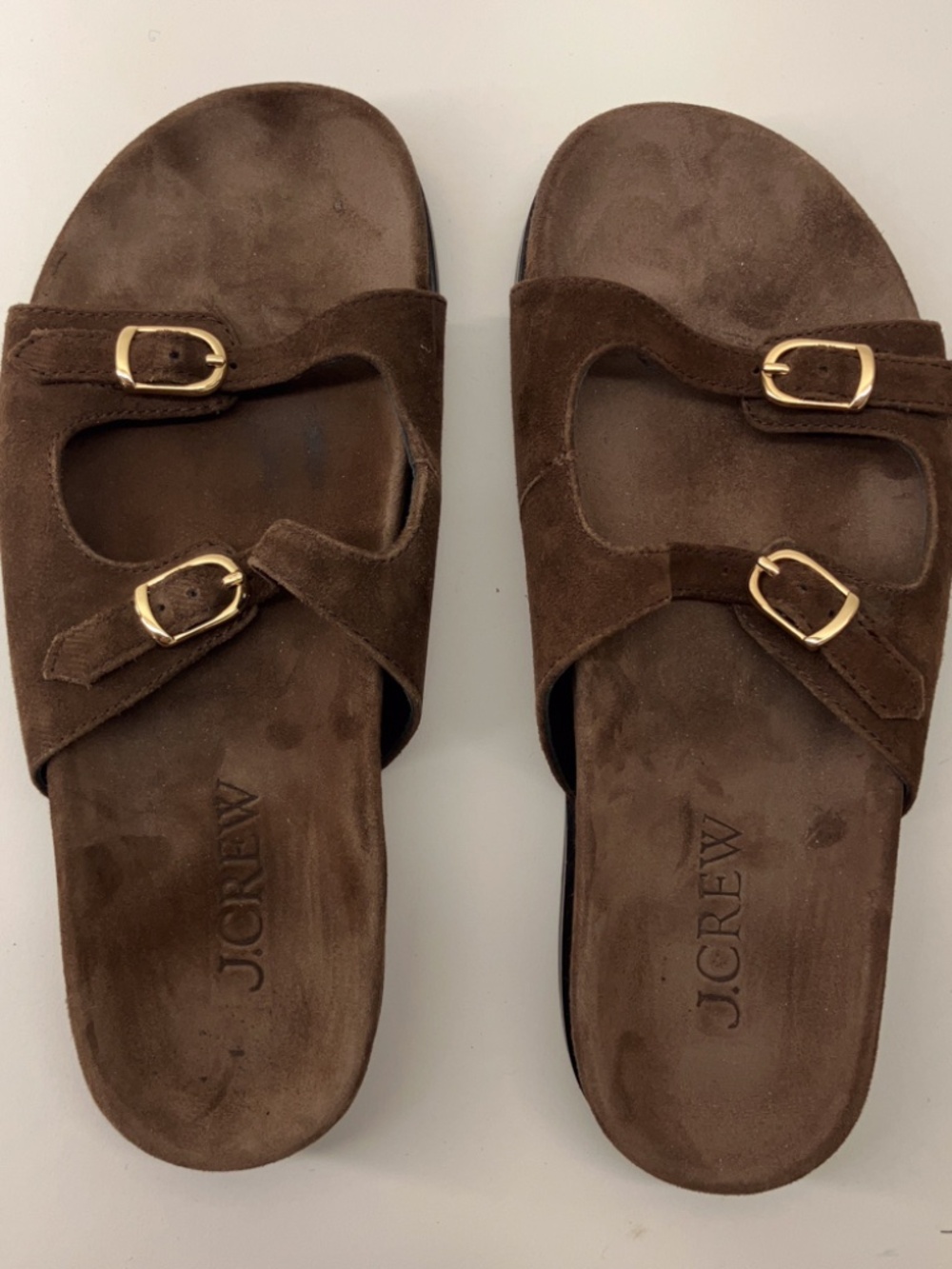 J.Crew leather slip on sandals women's size 6 1/2